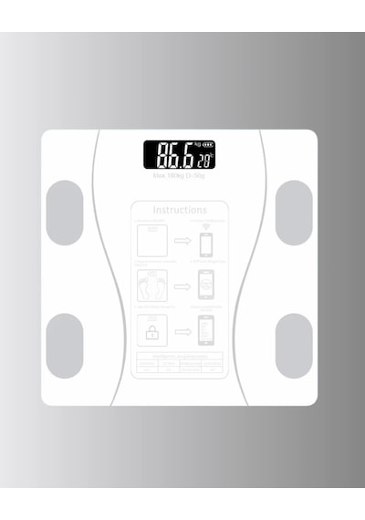 Bluetooth Akıllı Tartı 8 Fonksiyonlu Dijital Baskül, 180 Kg Kapasiteli