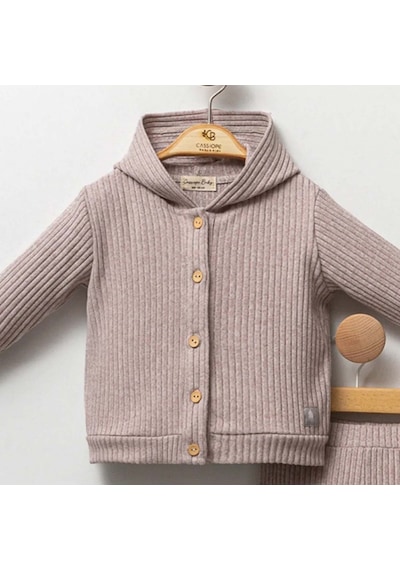 Cassiope Kapüşonlu Yumuşak Fitilli 2'li Bebek Takımı 473792 Kahverengi