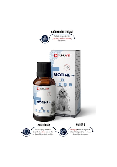 Plus +B For Dogs Biotine Damla 100 ML + Zinc + Multi Vitamin ( Köpekler Için Tüy Sağlığı Damlası )