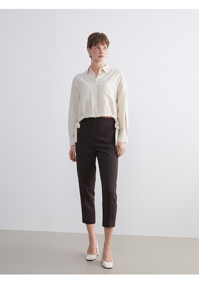 Lcwaıkıkı Classic Bej Oversize Kadın Gömlek