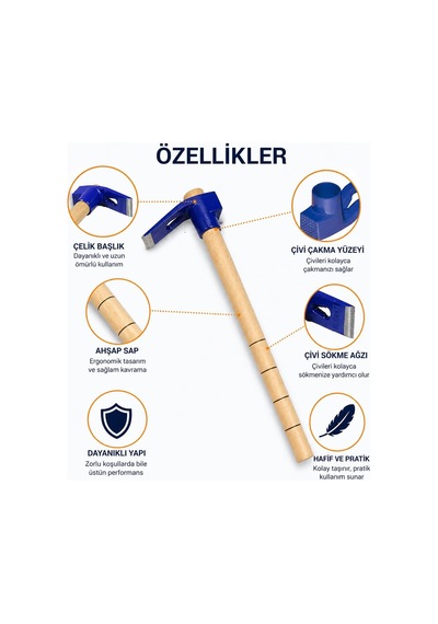 Ahşap Saplı Keser Çekiç Profesyonel Keser Çivi Çakma Ve Sökme Aleti Bahçe İşleri İnşaat Marango
