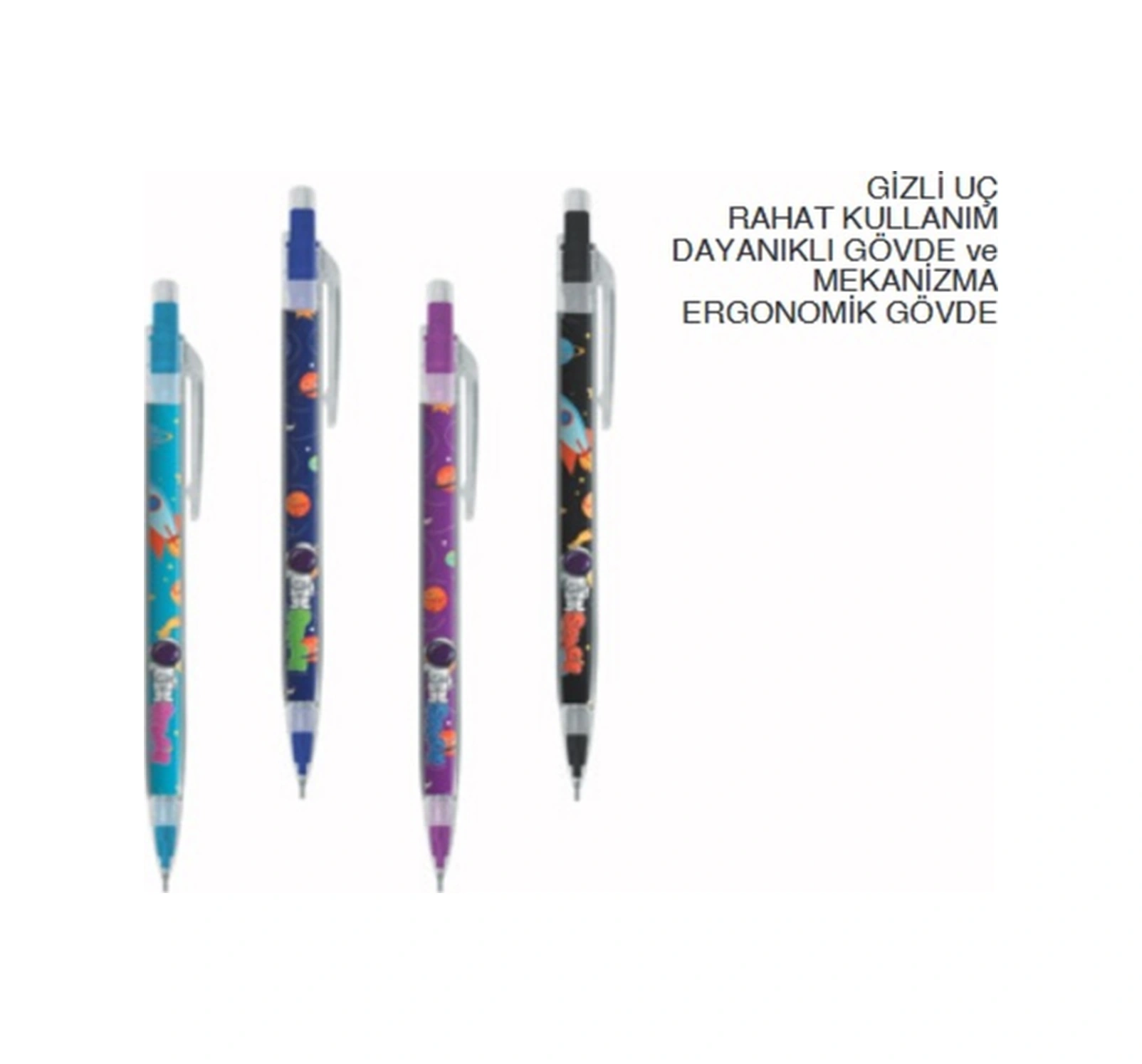 Versatil Kalem Mekanik Uçlu Kurşun Kalem Space 0,7 Mm 48 Li Stand K1986 Karışık