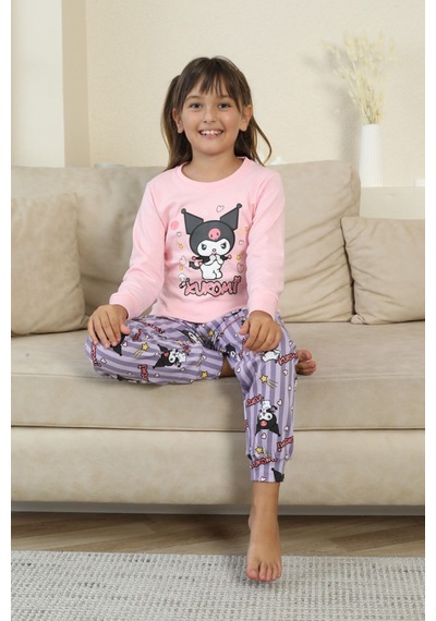 Miniğimin Cicileri Krm Baskılı Kız Çocuk Pijama Takımı - Pembe Pembe