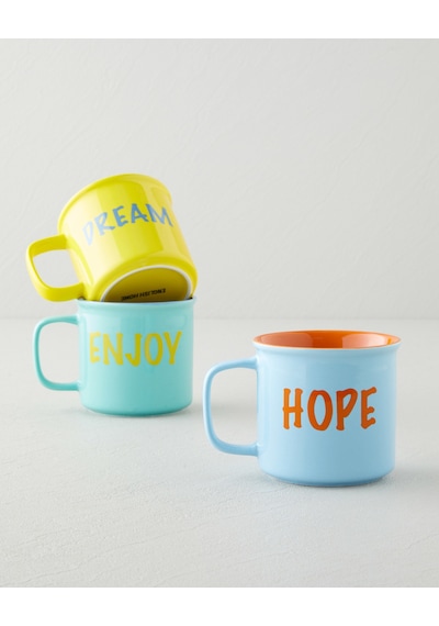 English Home Cheer And Enjoy Seramik Kupa 315 Ml Yeşil