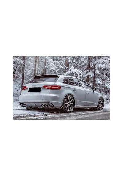Audi A3 8v Hb S3 Difüzör Sağ Sol Çift Çıkış Parlak Siyah Difizör 2012-2016 Arka+bodykit+ek+karlık