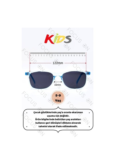 Focus On KS007-C8-P-FÜME Mavi Polarize Çocuk Güneş Gözlüğü