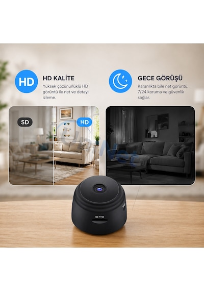 Uninet 1080p Kablosuz Mini Güvenlik Kamerası Telefonda Canlı Izleme Ve Kayıt Özelliği