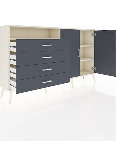 Arges Konsol 3 Raflı 4 Çekmeceli 2 Kapaklı 176x30x99 Aytaşı-antrasit Antrasıt/antrasıt - Aytası Arges Konsol 3 Raflı 4 Çekmeceli 2 Kapaklı 176x30x99 Aytaşı-antrasit Antrasıt/antrasıt - Aytası
