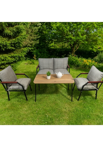 Ard & Garden Linda 211 Masalı Gri Fermuarlı Bahçe Balkon Takımı, Cafe, Salon - Metal Kanepe Koltuk Takımı Gri Ard & Garden Linda 211 Masalı Gri Fermuarlı Bahçe Balkon Takımı, Cafe, Salon - Metal Kanepe Koltuk Takımı Gri