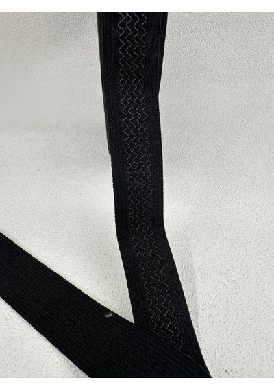 2.5 Cm Zigzaglı Model Örme Lastik-siyah-5 Metre