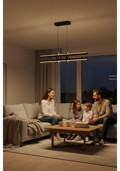 Halo Bronz Lineer Led Sarkıt Avize Kumandalı Dim Edilebilir Yukarı & Aşağı Işık Beyaz Işık