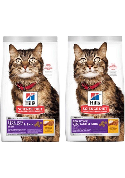 Hill's Feline Sensitive Stomach & Skin Tavuklu Yetişkin Kedi Maması 2 x 1500 G
