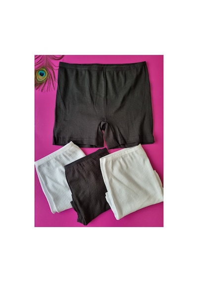 Demirsa Boutique Fitilli Pamuklu Siyah, Beyaz 4'lü Kadın Şort - Külot Siyah-beyaz1