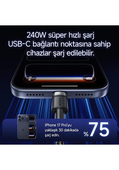 Acefast Ctoc Alüminyum Şarj Data Kablosu - C22-05