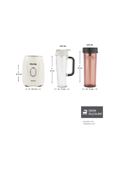 Karaca Blendy Personal Kişisel Kulplu Smoothie Blender Çift Hazneli Starlight