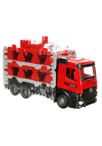 Maxx Wheels Sürtmeli Taşıyıcı Kamyon Fırlatıcılı Araçlı Açılıp Kapanabilen Taşıyıcı Tır Kırmızı