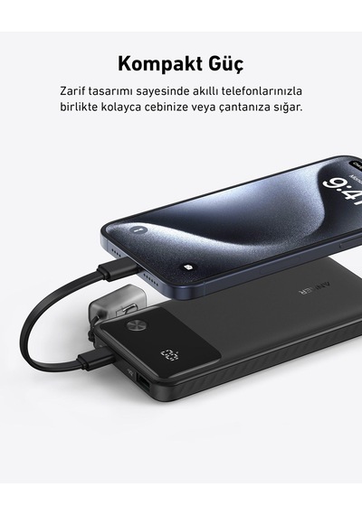 Anker Powerbank 10000mah 22.5w - A1388 Siyah