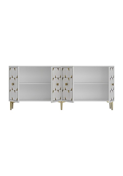 Ka1523bg Moka Konsol Ve Tv Sehpası Beyaz-gold 150cm