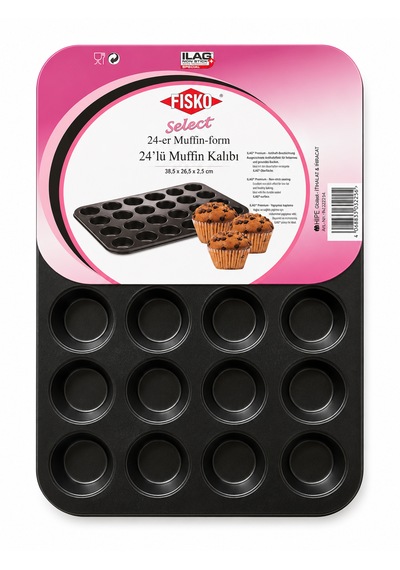 Fisko Muffin Kalıbı 24'lü Siyah