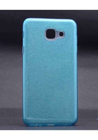 Galaxy Uyumlu J7 Max Kılıf Shining Simli Silikon Kılıf Mavi