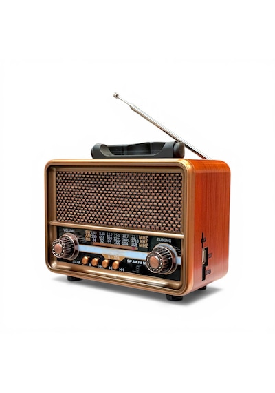 Rt-706 Nostaljik Ahşap Görünüm Eskitme Radyo,güneş Panelli Radyo