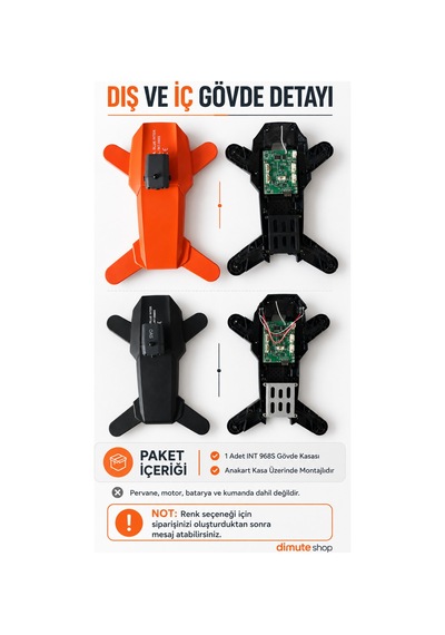Int 968s Drone Gövde Kasası Anakart Dahil Siyah Veya Turuncu Yedek Parça - 909652989