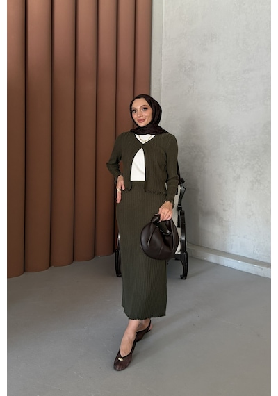 Riella Butik Elvin Tesettür Takım Haki