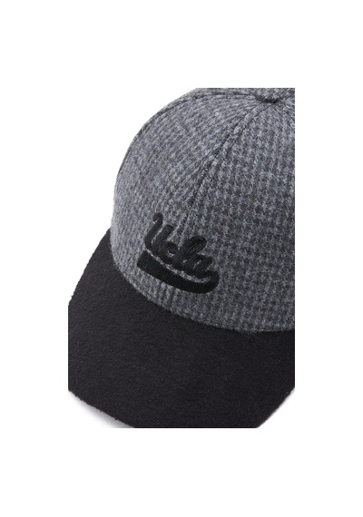 Ucla Logan Gri Baseball Cap Ekoseli Kaşe Nakışlı Ve Metal Tokalı Standard Fit Unisex Şapka Gri