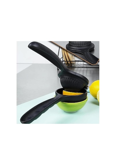 Vıvaluxe Dayanıklı Döküm Paslanmaz Limon Ve Portakal Sıkacağı, Ergonomik Kol, Universal Tasarım Siyah