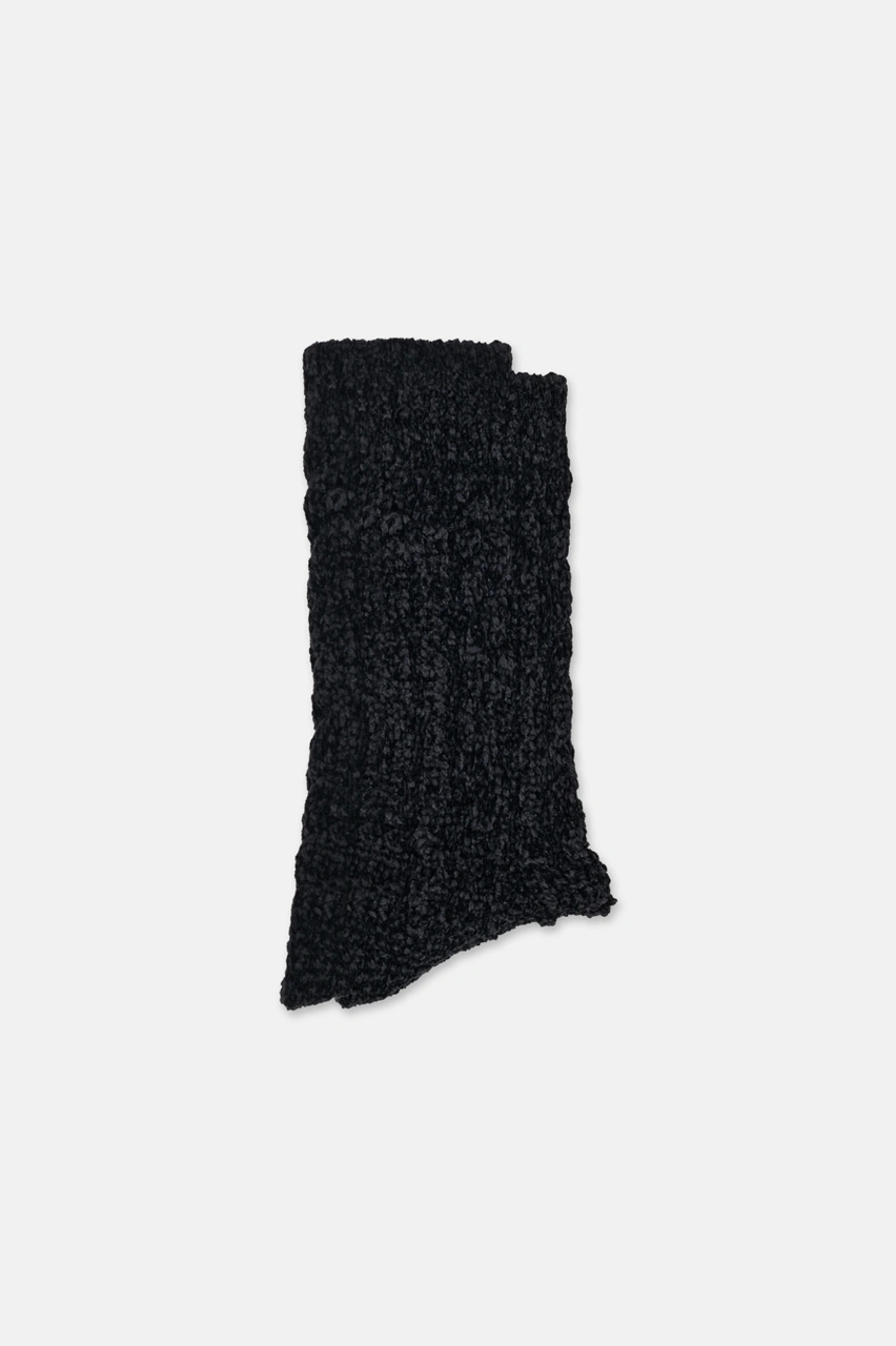 Suwen Cable Chenille Soket Çorap Sc1528012 Siyah