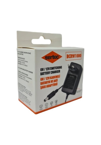 Sertec BCRW1000 6V/12V 1A Kademeli Batarya ve Akü Şarj Adaptörü