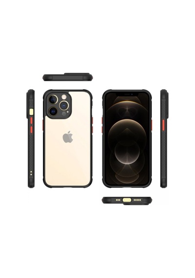 Apple iPhone Uyumlu 13 Pro Kılıf Miami Şeffaf Silikon - Siyah Bzsxx00 1