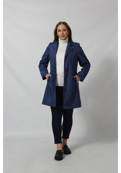 Moda Berray 1670 Düğmeli Cep Detaylı Bondit Ceket Lacivert