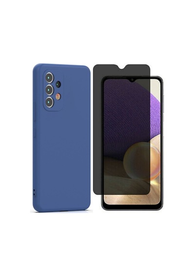 Samsung Galaxy Uyumlu A33 5g Esnek Dayanıklı Soft Tasarım Kılıf Ve Hayalet Gizli Ekran Koruyucu Col177968-mavi