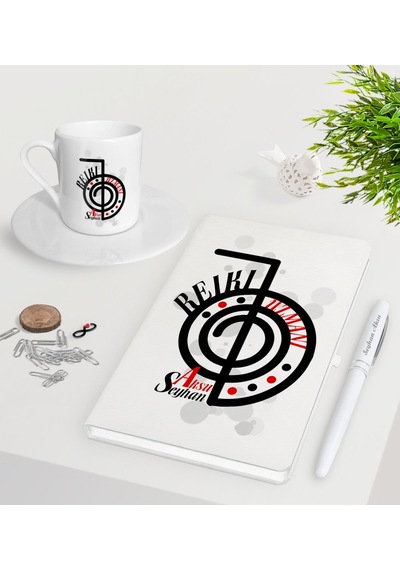 Kişiye Özel Reiki Uzmanı Beyaz Defter Kalem Türk Kahvesi Fincanı N11.19465