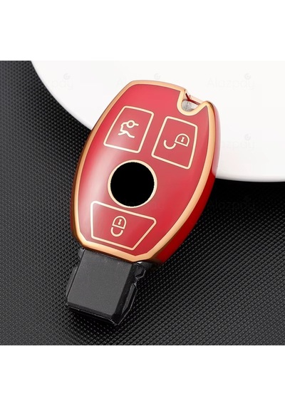 Mercedes A B C E S G Serisi Gl Gla Glc Cla Cls Amg W212 W205 W204 Gold Tpu Kenar Anahtar Kılıfı Kırmızı