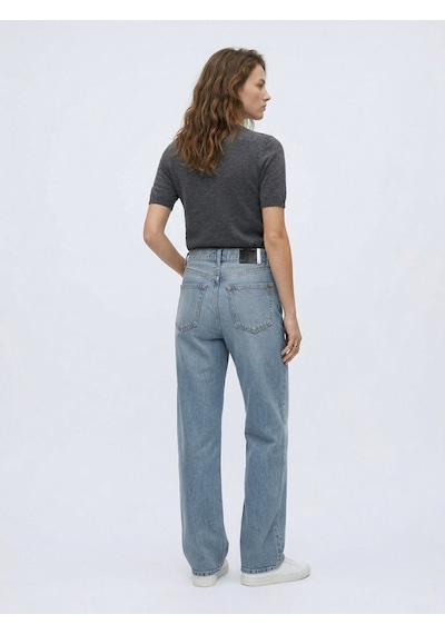 LTB Vanetta Düz Paça Yüksek Bel Mid Indigo Jean Pantolon Mavi