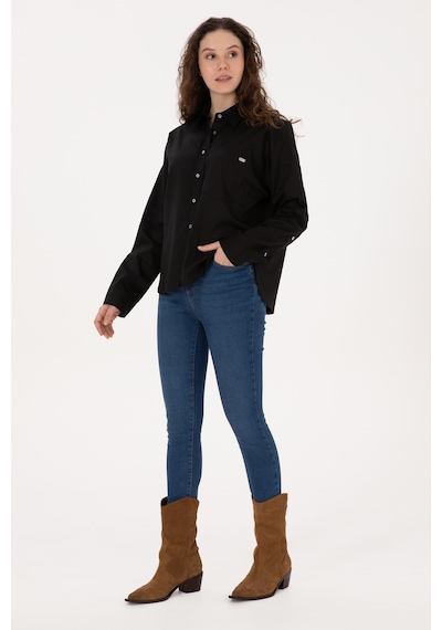 U.s. Polo Assn. Kadın Siyah Gömlek Desenli 50316377-vr046 Siyah