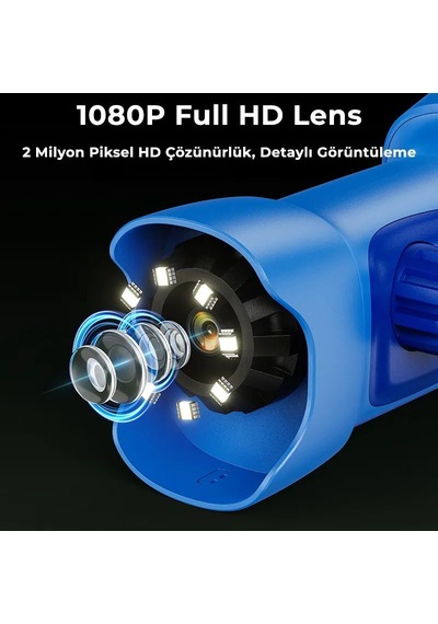 395 Mavi Taşınabilir Dijital Çocuk Mikroskobu - 2.4 İnç Ips Ekranlı, 1080p Full Hd, 1000x Zoom, 8 Led Işıklı Eğitici Bilim Kiti