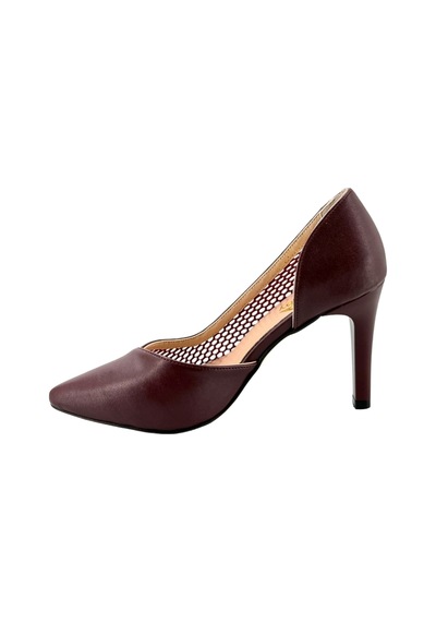 Hobby Ayakkabı Hobby 26757 Deri Stiletto Kadın Ayakkabı File Detaylı Bordo