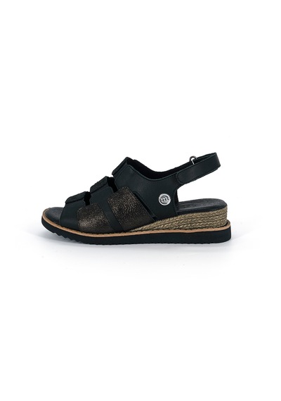 Mammamia D26ys-5035 Kadın Hakiki Deri Günlük Casual Sandalet Siyah