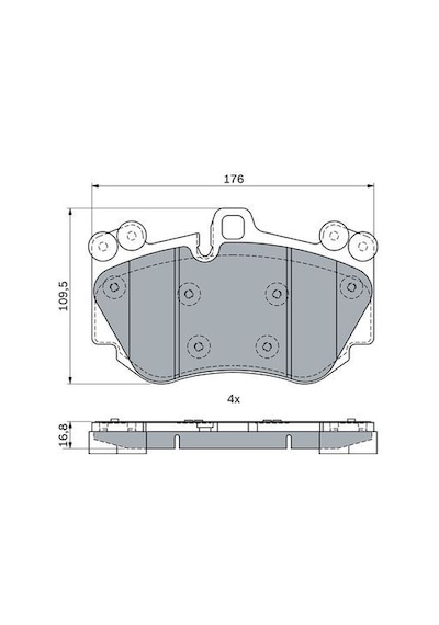 Porsche Cayenne 4.5S 2002-2007 Bosch Ön Balata N11.4170