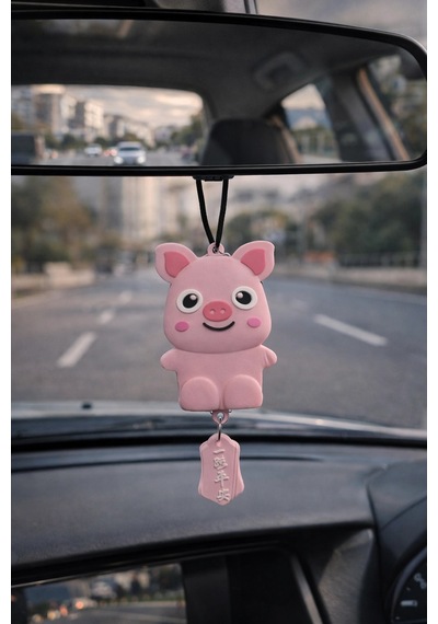 2'li Kör Nokta Aynası Sevimli Kokulu Ayna Süsü Seti Pembe Renk