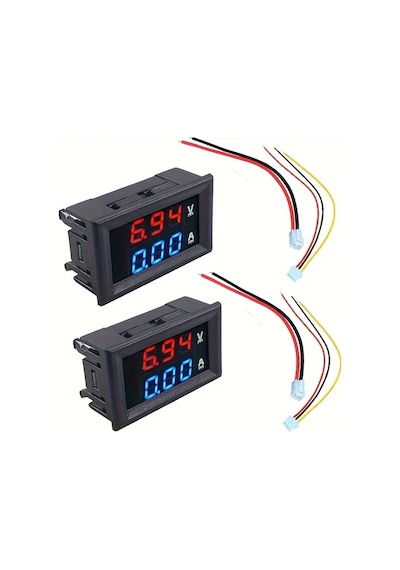 Xuweiwei 2 Adet Yeşil 0.28 Dijital Voltmetre Ampermetre Dc 100v 10a Led Ekranlı Volt Amper Ölçer