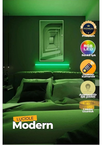 Luciole Led Abajur Aplik Gece Lambası Rgb Lambader 16 Renkli Uzaktan Kumandalı Işık 4 Animasyonlu Çok Renkli