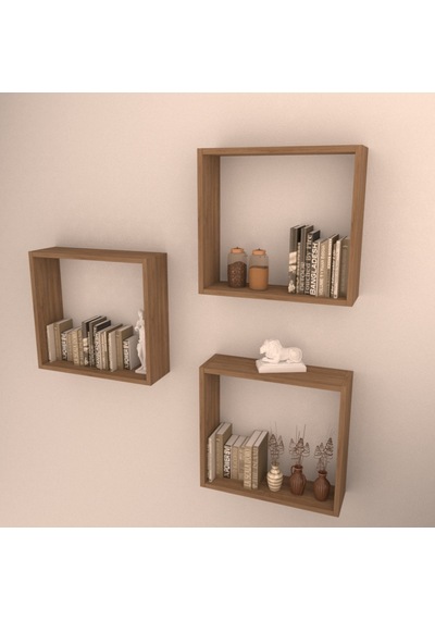 Rafkestir 3 Lü Box Raf Set Kafkas Meşe ( Mat )