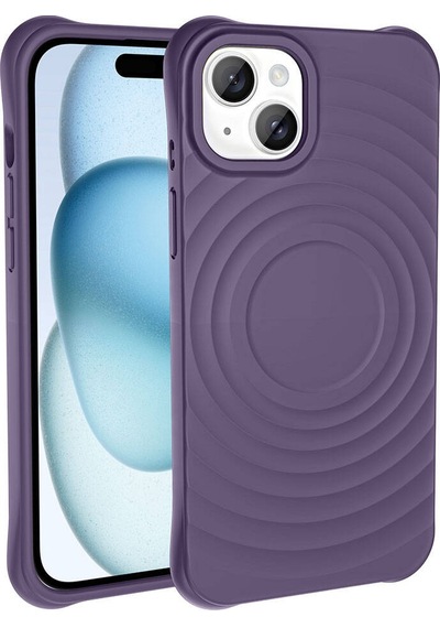Apple Uyumlu iPhone 14 M-safe Şarj Özellikli Airbagli Mat Görünümlü Zore Hepi Kapak Mavi Açık