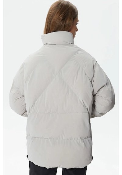 Lacoste Syntehic Fill Womens Jacket Dik Yakalı Dolgu Kadın Şişme Mont Gri Gri
