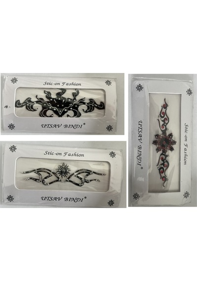 Airbrush Tattoo Taşlı Yapıştırma Dövme 3'lü Set14