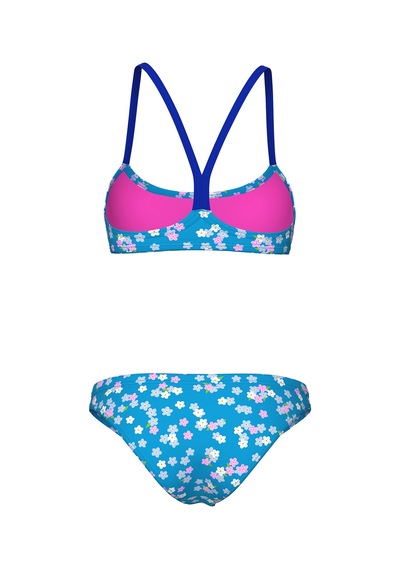 Arena Flowers Bandeau Kadın Mavi Yüzücü Bikini 010715880